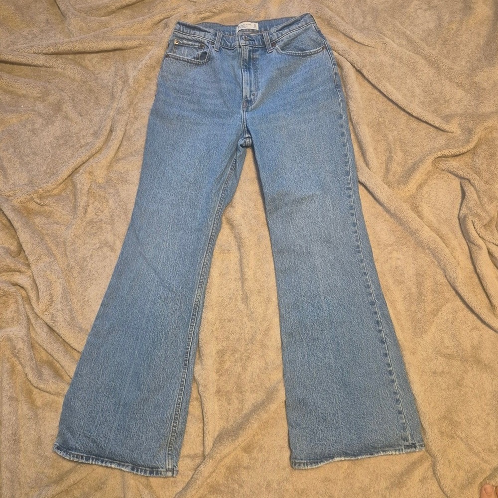 Abercrombie & Fitch The Vintage Flare High Rise Jeans Blue Medium Wash 30 10R